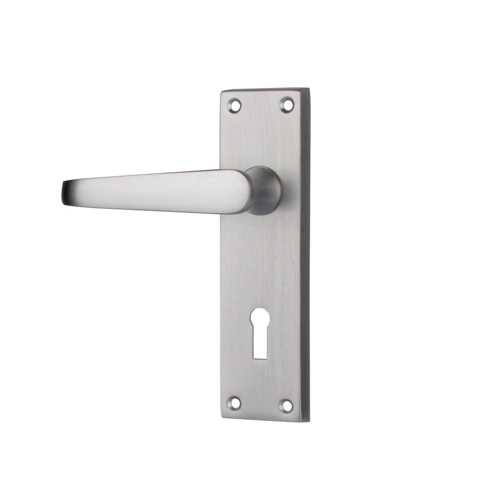 Dart Victorian Lever Lock Door Handle - Satin Chrome - (Sold in Pairs)